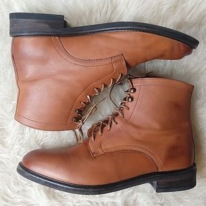 PATINA Handmade Leather Mens Boots Cognac 10.5